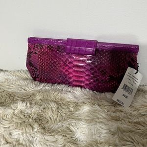 Nancy Gonzalez Pink Python Crocodile Clutch